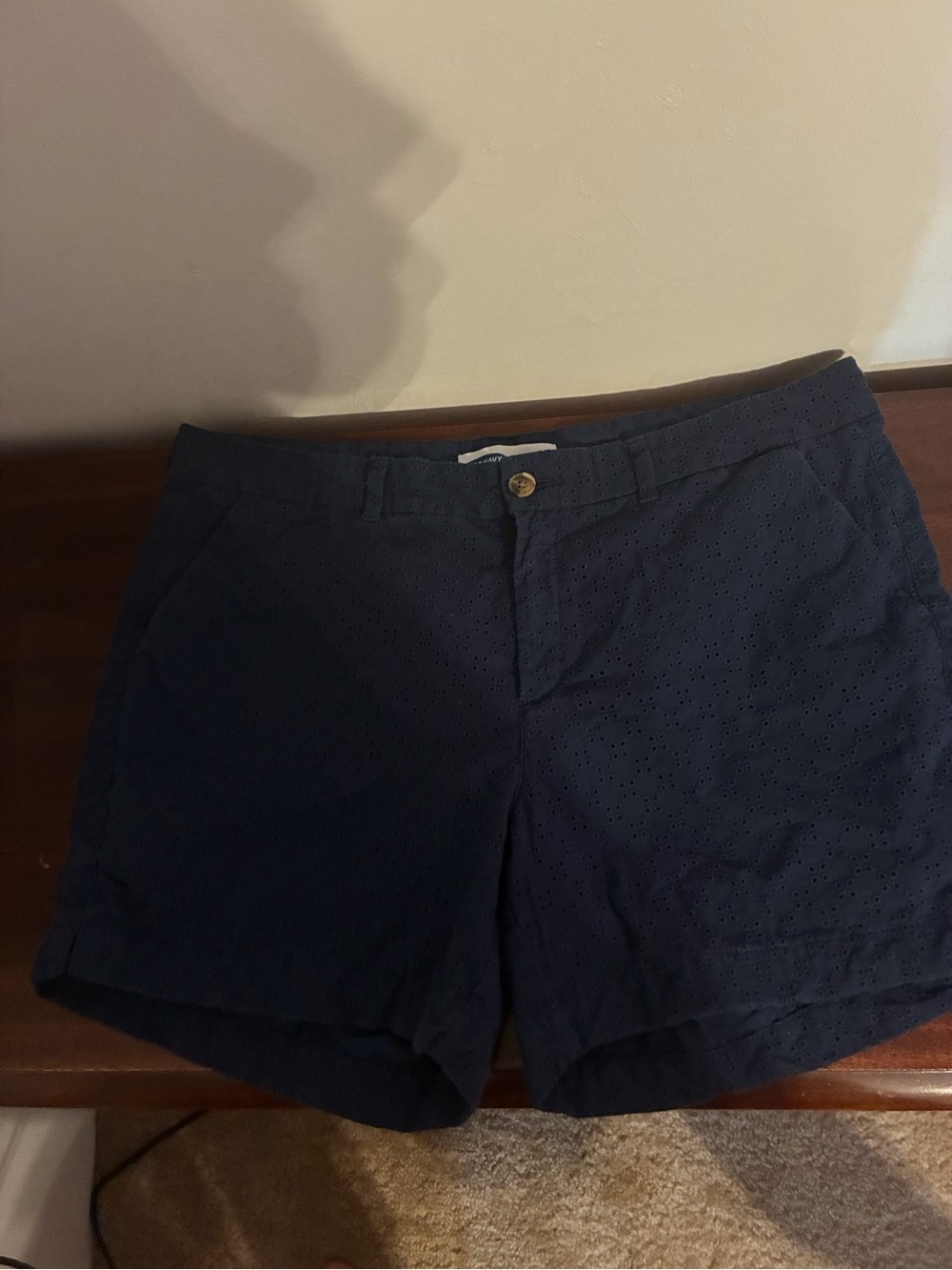 Women's Navy Eyelet Shorts Old Navy